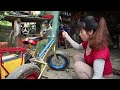 Genius Girl manufacturing student bicycles into automatic motorized bicycles | Girl mechanic. Ep 2