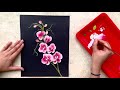 How to paint orchid for beginners | simple and easy floral painting one stroke step by step