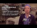 What is an adductor canal block? Anesthesia at the Total Joint Center