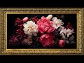 Framed tv art flower bouquet with 2 hours of light jazz music