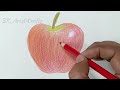 How to draw an Apple | Colour Pencil Drawing | @SK_ArtsCrafts