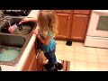 Cambree doing the dishes