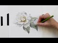 Drawing a Beginner Gardenia Flower using Colored Pencils