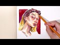 how to draw faces in different angles | 3/4 view and facing up | step by step tutorial