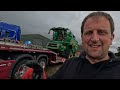 COMBINE AND HEADER MOVE | DAMAGED NEW TRAILER | #truckertim