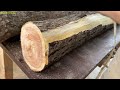 Crafting a Giant Wooden Bench Set for Your Garden.Great Wood Processing Idea