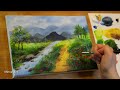 The easiest way to paint a Spring Landscape 🌿💐 | Step by step