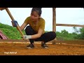Log Cabin Building TIMELAPSE: Alone Girl Build A Wooden House, Start To Finish (FULL BUILD)