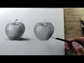 Pencil Shading Drawing Step By Step For Beginners | Apple Drawing with Shading | How To Shading