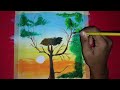 Sunset Scenery Drawing With Watercolor #toturial @artandcraftwithtanoy