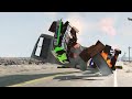 Cars vs Upside Down Speed Bump, Road Restriction and Train Tracks ▶️ BeamNG Drive