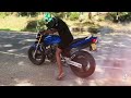 Hornet එකේ ටයර් එක Lept💥| Honda Hornet 250 CRAZY Burnout with Exhaust sound🔥