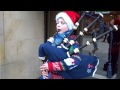 Merry Christmas From Young Scottish Bagpipers In Scotland