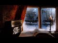 Snow Falling on Window with best Relaxing Music for Meditation, Sleep, Study, Insomnia
