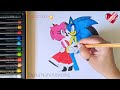How to draw Sonic and Amy Rose ❤️