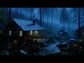 Rain Forest - Rain Showers On A Small  House In A Beautiful Dark Forest At Night - Relaxing, ASMR