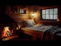 Cozy Cabin Ambience with Rain and Fireplace for Concentration & deep sleeping -  1 hour