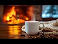 Warm Winter Ambience with February Coffee Instrumental Jazz & Crackling Fireplace to Work, Study