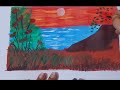 How to draw colourful Natural scenery