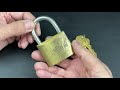 A huge 65mm Brass Bodied Union Padlock picked