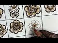 Henna Classes Day 7 | How to Create 15 Different Henna Roses/Flowers | Henna Classes By Thouseen
