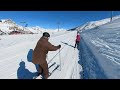 full run from Les Arcs, France, Grand Col to Arc 1950 ski-in
