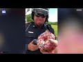 Man hands over doughnut to officer instead of driving licence