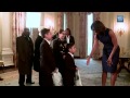 Raw Video: The First Lady Surprises Tour Guests and Opens Old Family Dining Room