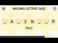 Missing Letters Quiz Thinking Quiz Game