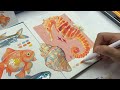 draw with me, sea friend illustrations + giveaway!🐠🪸 trying out acrylic markers ₊˚✧