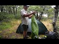 CAMPING in RAIN on Mountain - Dog - TENT and TARP