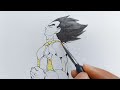 How to draw Goku vs Vegeta from Dragonball #anime #howtodraw #goku #vegeta #dragonball