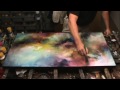 abstract art painting demo. depth & movement with simple blending & washes. Fun & Easy