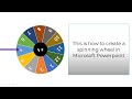 How To Create a Spin Wheel in Ms PowerPoint I Microsoft PowerPoint Tutorials