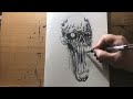 Ink Concept Sketching A Demon Head
