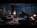 Soothing Cityscape | Night Rain on Windows with Gentle Piano Melodies | Relaxing City Rain at Night
