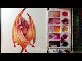 Furious watercolor dragon  - speed painting