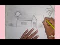 nature drawing ll house drawing ll easy pencil sunset drawing