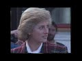 (RARE HD) Princess Diana in a tartan coat opens a Ski Slope and watches parachutists in London, UK