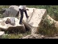 Amazing Fastest Stone Splitting Technique - Amazing Hand Granite Rock Mining Skill