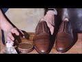 How to shine Stefano Bemer 5320 derby shoes. AMSR. Shoeshine