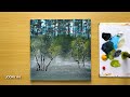 How to Draw a Morning Lake / Acrylic Painting for Beginners