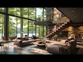 Ethereal Smooth Jazz Background Music In Tranquil Forest Cabin Ambience - Relaxing Instrumetal Jazz