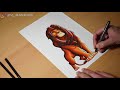 Drawing Disney's Simba (The Lion King) Time-lapse | JMZ Illustrations