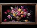 Tulip Flowers Painting | 4K | TV Art with Music | Framed Painting | TV Wallpaper