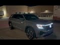 Night Video 2024 Volkswagen Atlas Cross Sport SEL Premium R-Line in Pure Gray