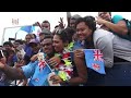 Fijians celebrate the homecoming of Fiji's first Olympic Gold Rugby Sevens Heroes.