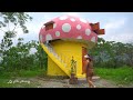 AMAZING JOB: Video 45 Days Of Completing Many Mushroom-shaped Houses- BUILD LOG CABIN | Ly Thi Huong
