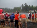 Showing the rain that moved in during the swim