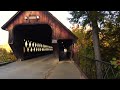 Autumn Sunrise Walk in Woodstock, Vermont (4K) | Binaural Audio (Relax), Quintessential New England